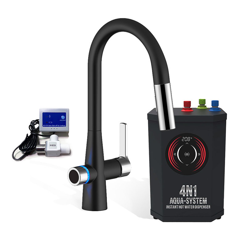 AquaNuTech Pull Down Touch Kitchen Faucet, Matte Black/Chrome
