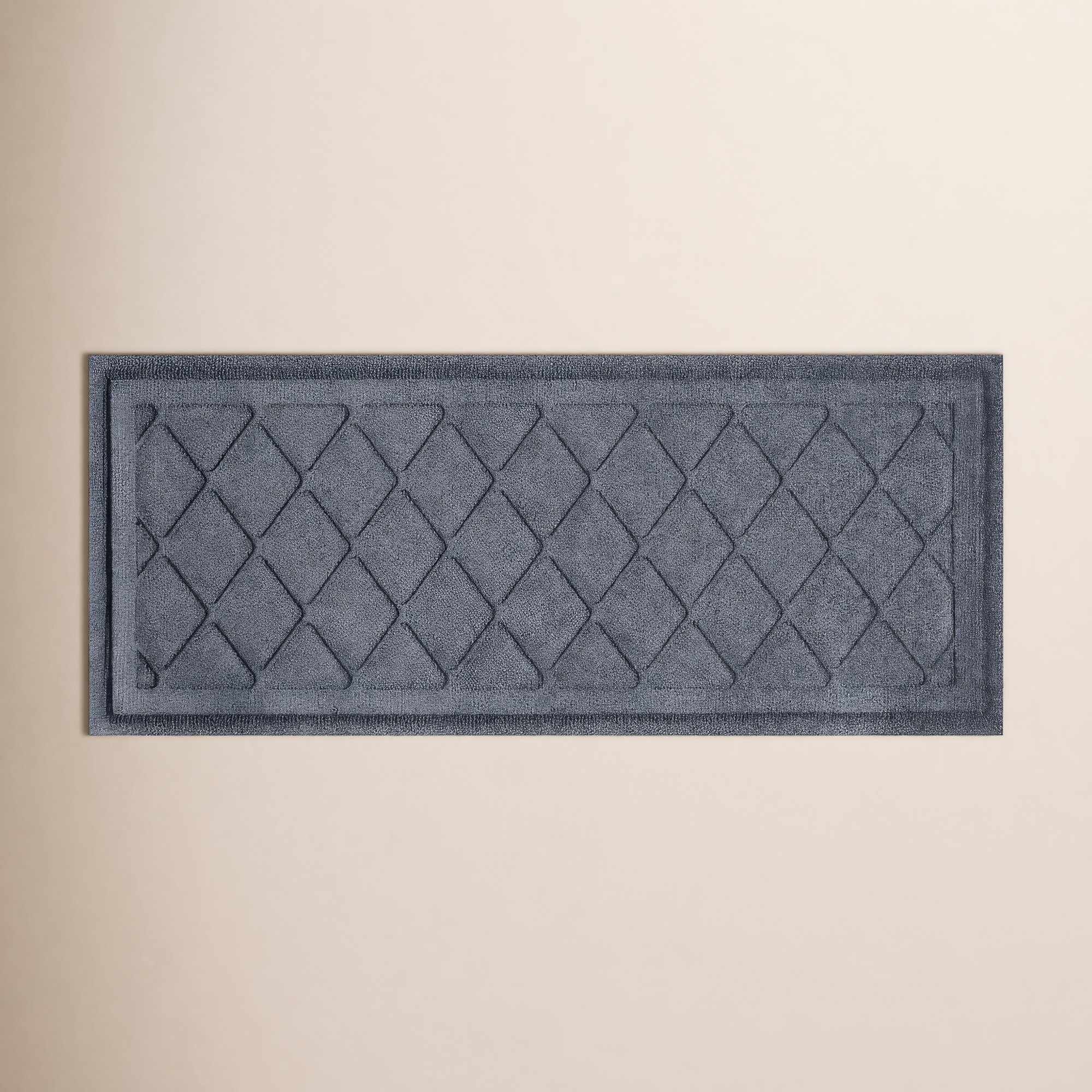 Antiono Argyle 15 in. x 36 in. Indoor Outdoor Boot Tray, Bluestone