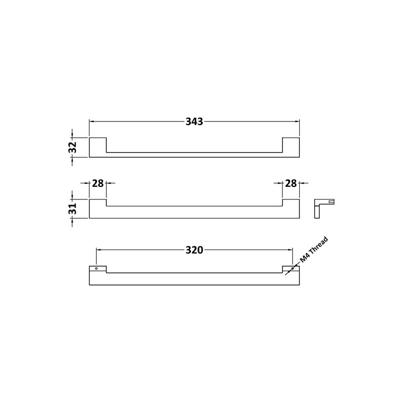 32 cm centre Drop Handle