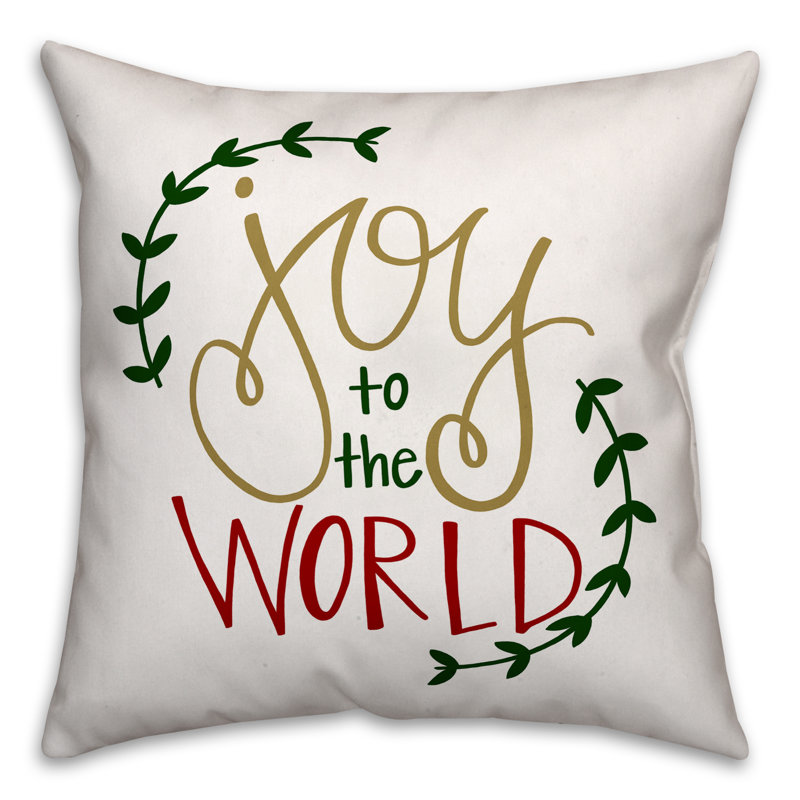  Coussin Joy to the World, 18 po x 18 po, Housse de coussin