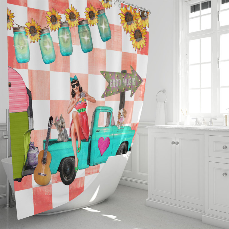 Rideau de douche simple vichy Fairbank, 70 po x 72 po