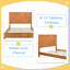 Base de lit plateforme avec tête de lit, grand lit en bois naturel, aucun sommier requis-1640049165-1640049203