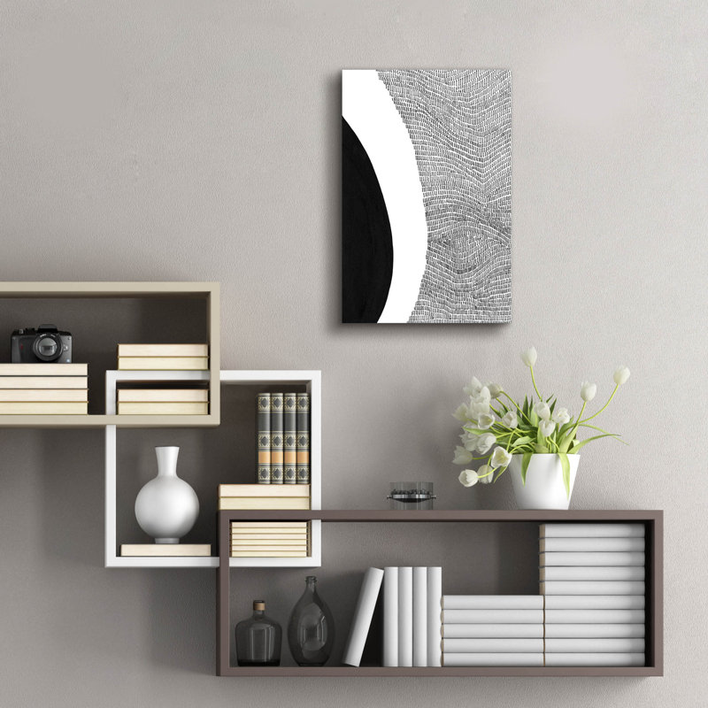 «Black & White Abstract II» par Regina Moore, H 24 po x l 16 po x P 0,2 po
