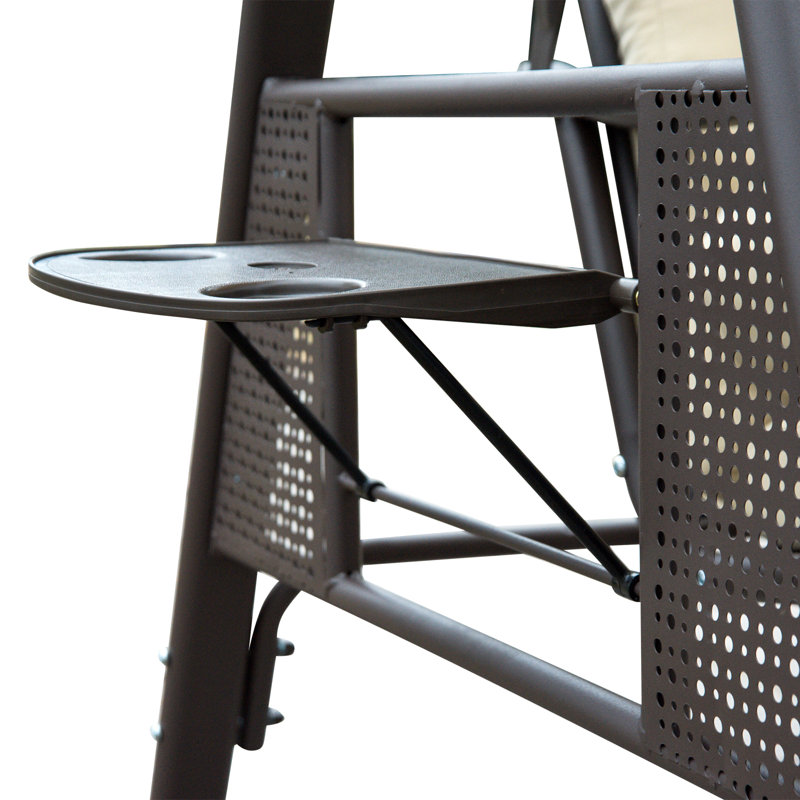 3 Person Porch Swing with Canopy, Beige