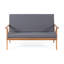 Causerie d'extérieur 4 pièces - Bois et tissu imperméable, contient, 2 fauteuils club, table basse, pour les réceptions dans la cour