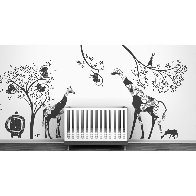 Décalcomanie murale jungle baby, Anthracite