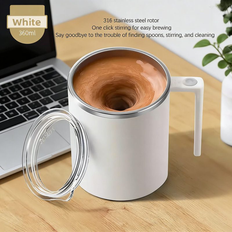 Grande tasse à mélange automatique pour café, thé, boissons protéinées et boissons chaudes ou froides