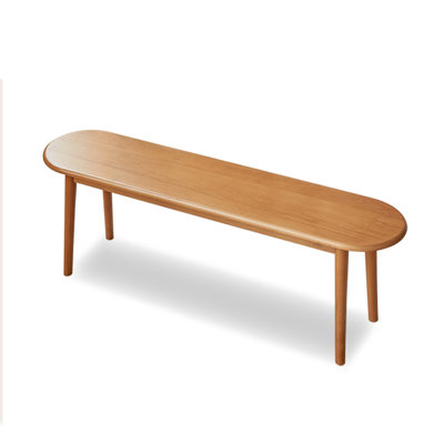 47.24in Natural Oval Solid Wood Bedroom Bench