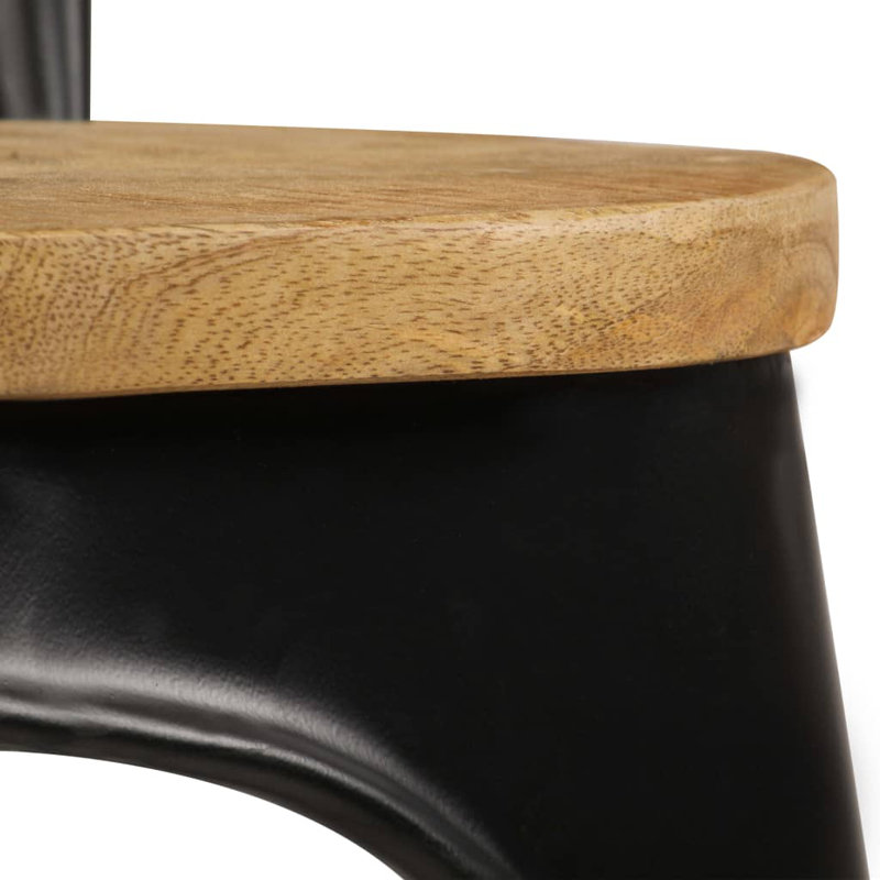Bowlin 46cm H Side Chair in Black, 4, Black/Brown