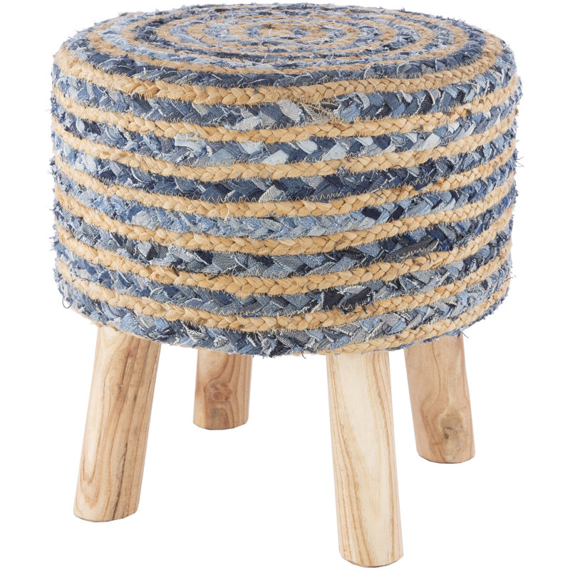 Tabouret d'appoint Rayne, Brun clair / denim / bleu clair