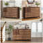 Buffet Buffet avec rangement: armoire de rangement de cuisine sculptée à la main avec 2 tiroirs et 3 portes, console de bar avec tablettes réglables