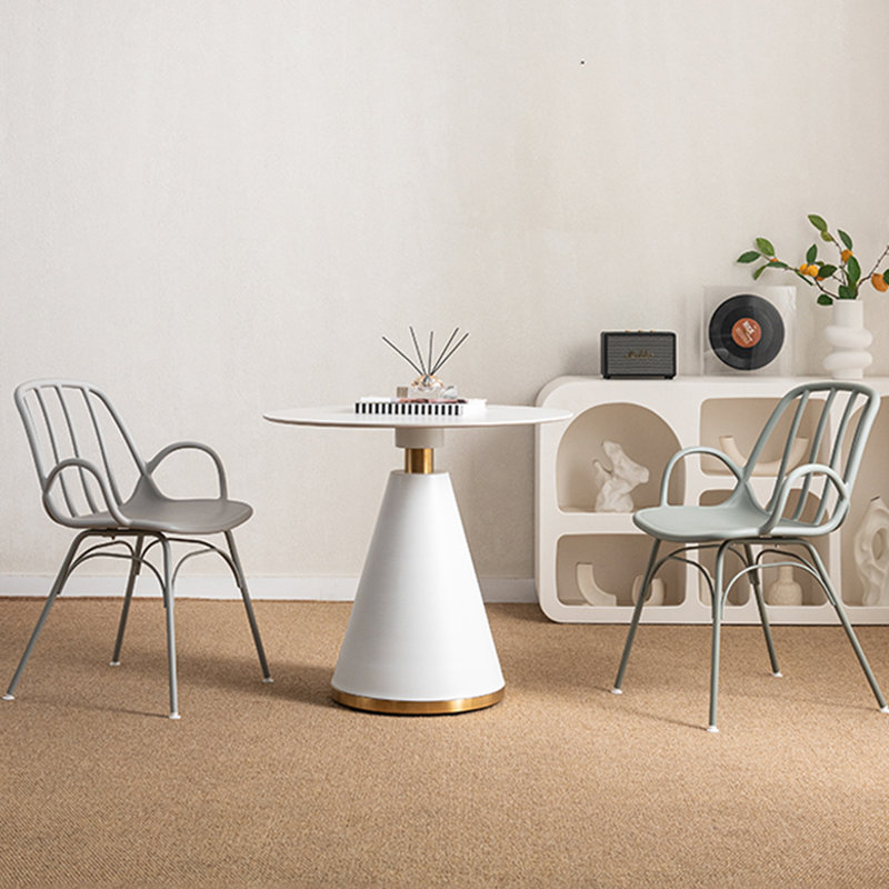 White Round Sintered Stone Dining table, White