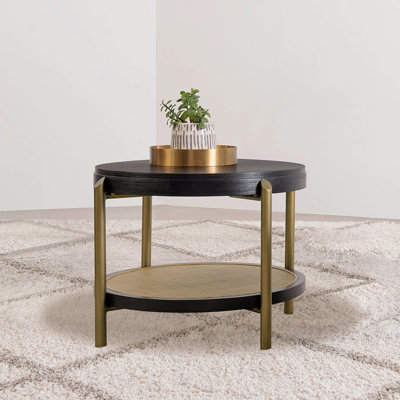 Black Round End Table