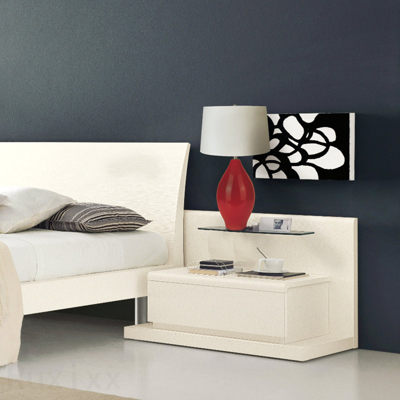 Lampe de table 28 "en céramique rouge H 28"