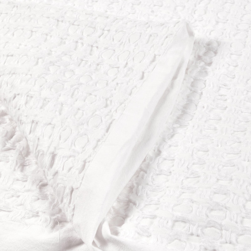 Colmar 4-Piece Linen Blend Quilt Set, King Quilt + 3 Euro Shams, White