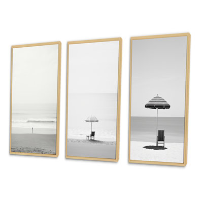 Minimalisme noir et blanc, ensemble de 3 photos d'art nautique et de plage