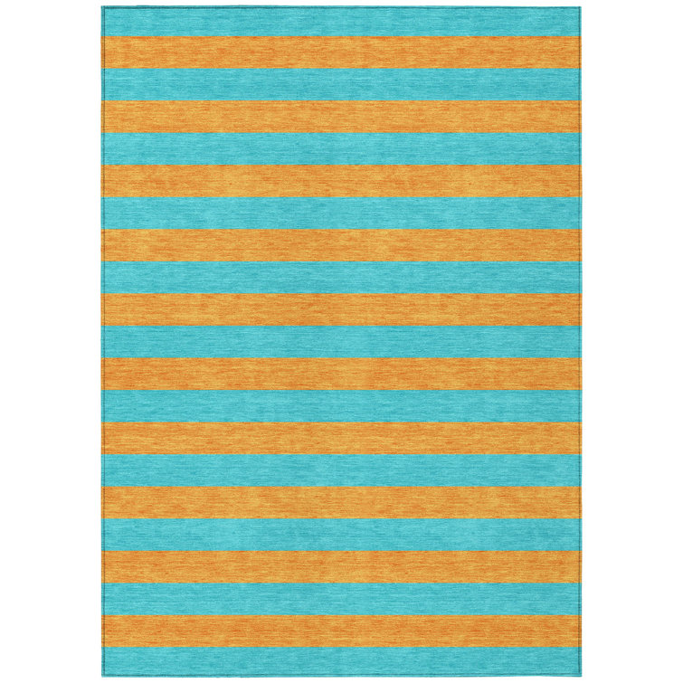 Abdulkarim Striped Machine Washable Area Rug