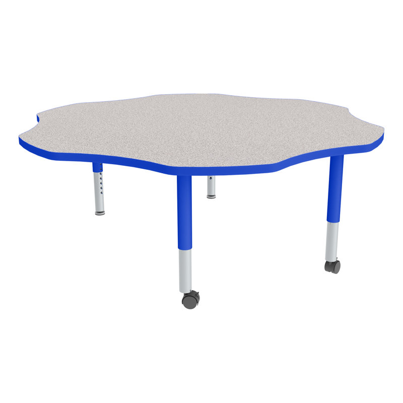 Table d'activités pour enfants à hauteur réglable avec roulettes, Gris nebula, Bleu