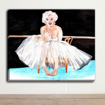 « marilyn ballerine » par marley ungaro, reproduction d’art sur toile tendue, H 16 po x l 20 po x P 1,5 po