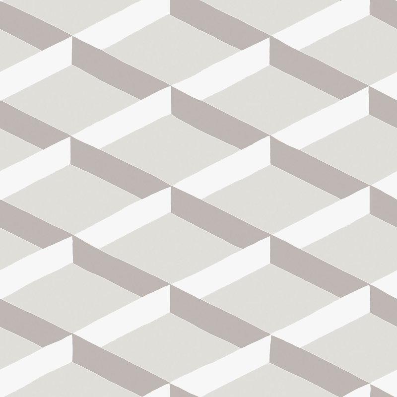 Luxe Shadow Trellis Wallpaper, Grey/Greige