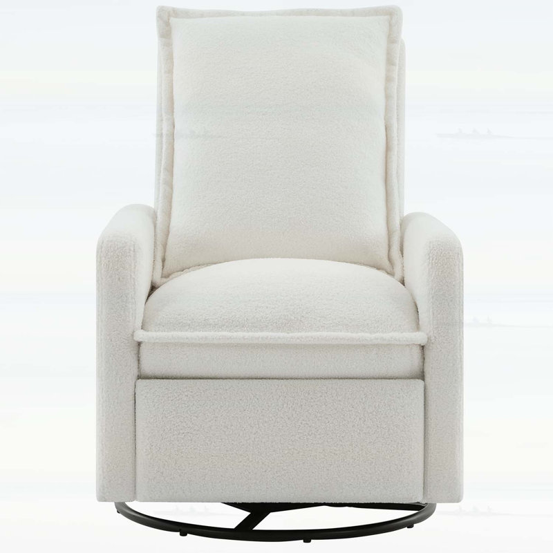Swivel Rocker Recliner Chair with Gliding Motion, White