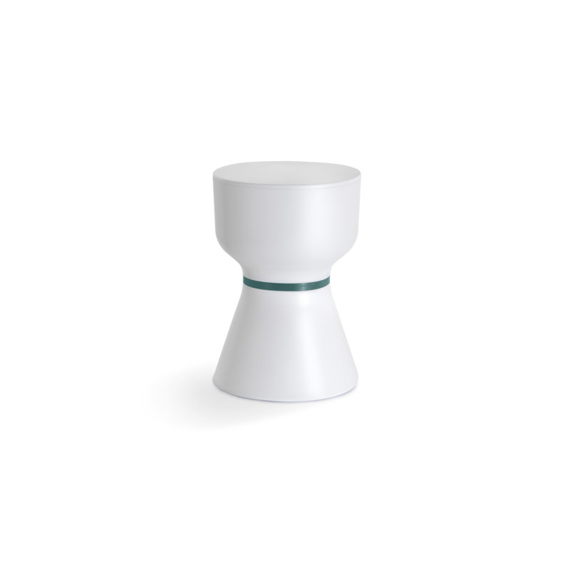 PaHeKo KO Accent Stool, White/Ocean Blue