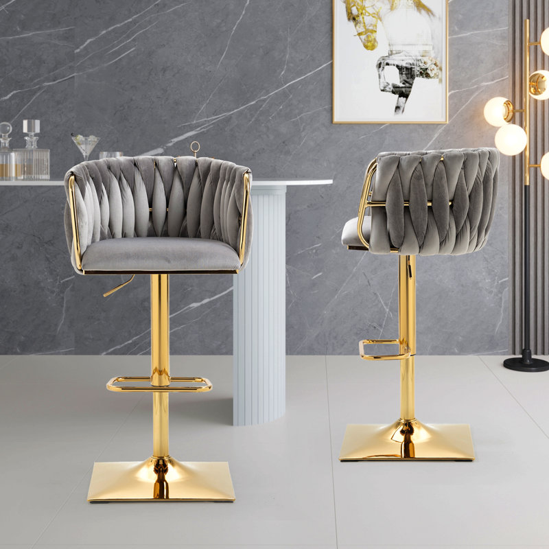 Tabourets de bar rétro avec dossier et chaises à hauteur de comptoir 2 pièces / ensemble