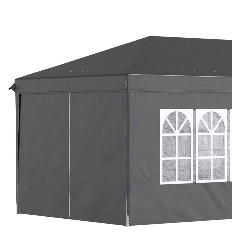 6m x 3m Steel Pop Up Canopy, Black