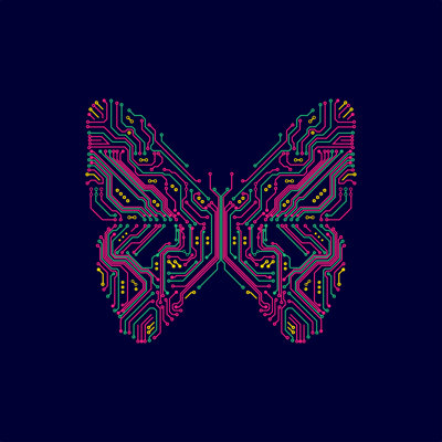 Ryson Butterfly by Jackie Niam - Wrapped Canvas Print