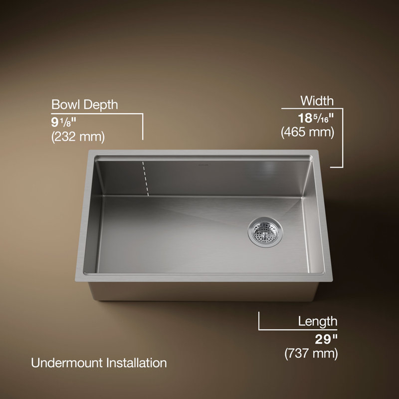 Strive® 29 In. Undermount Single-Bowl Workstation Kitchen Sink