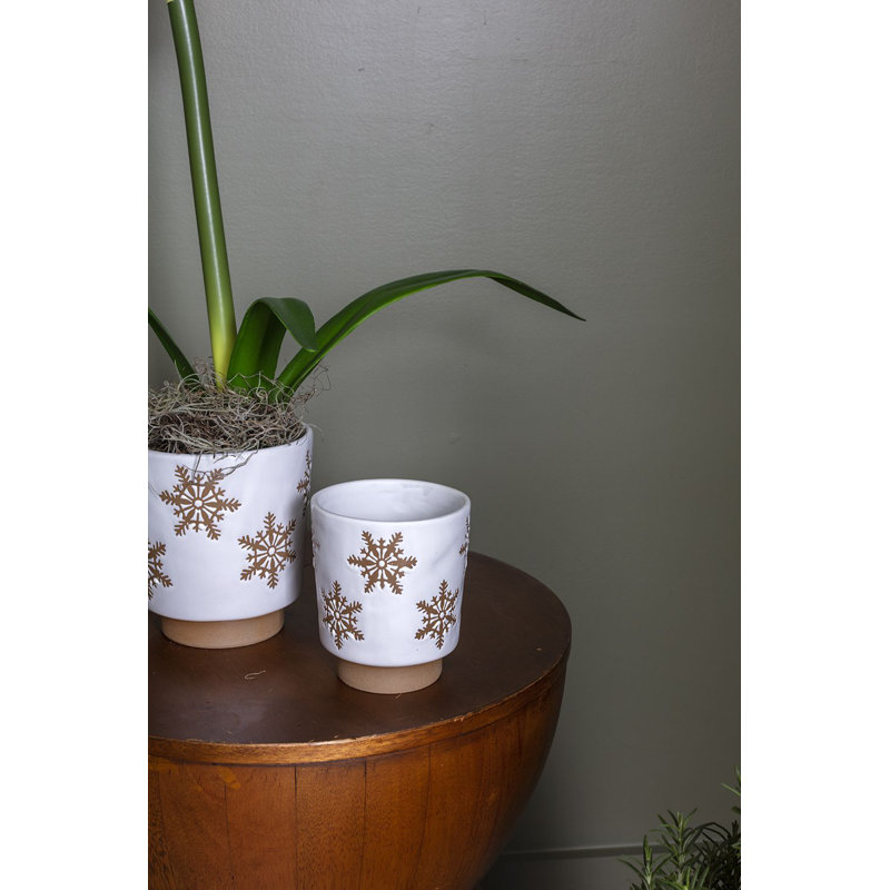 Pot de fleurs en céramique Jimeka, H 4,5 po x l 4 po x P 4 po