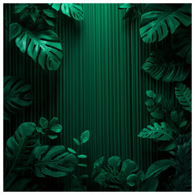Rideaux de douche à feuillage vert tropical