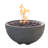 Aswaldi 27" Outdoor Light Grey Concrete Fire Bowl 50,000 BTU - Includes Lava Rocks & PVC Cover-1869432385