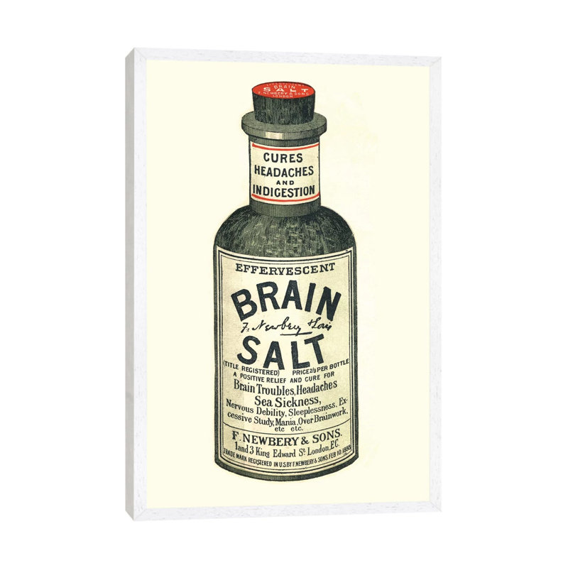 1890s Brain Salt Magazine - Print on Canvas, White Framed, 66.04 cm H x 45.72 cm W