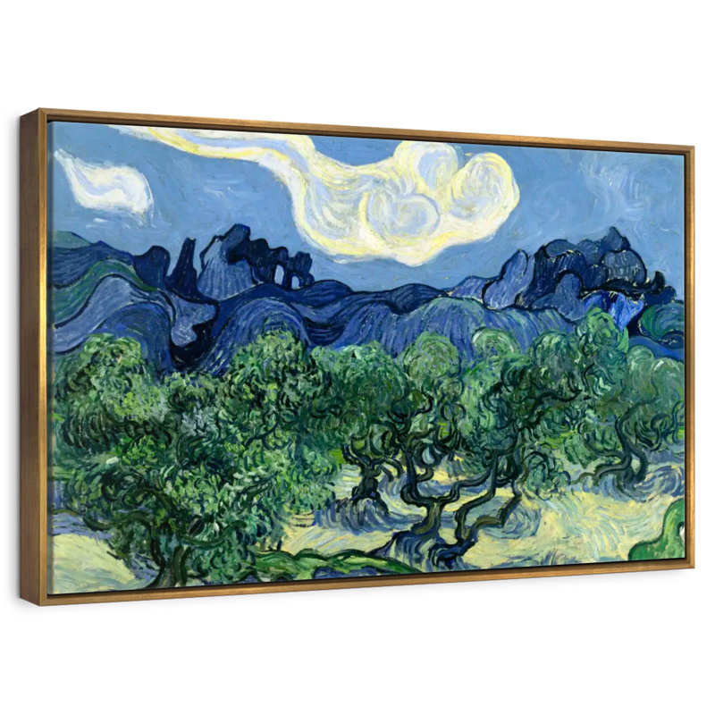 The Olive Trees, 25" X 17", Floating Frame Gold
