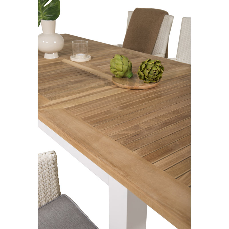 Navya 6 - Person Patio Dining Set with Extendable Rectangular Table , Cushions Included