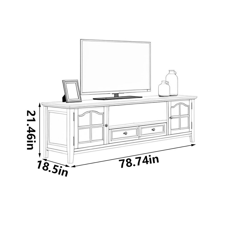 Simple modern design TV cabinet, 78.74"