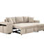 Canapé modulaire moderne en L à 3 places avec canapé-lit et chaise de rangement, 2 tabourets de couleur crème pour le salon, canapé-lit de 104,5 po, méridienne-1393633258