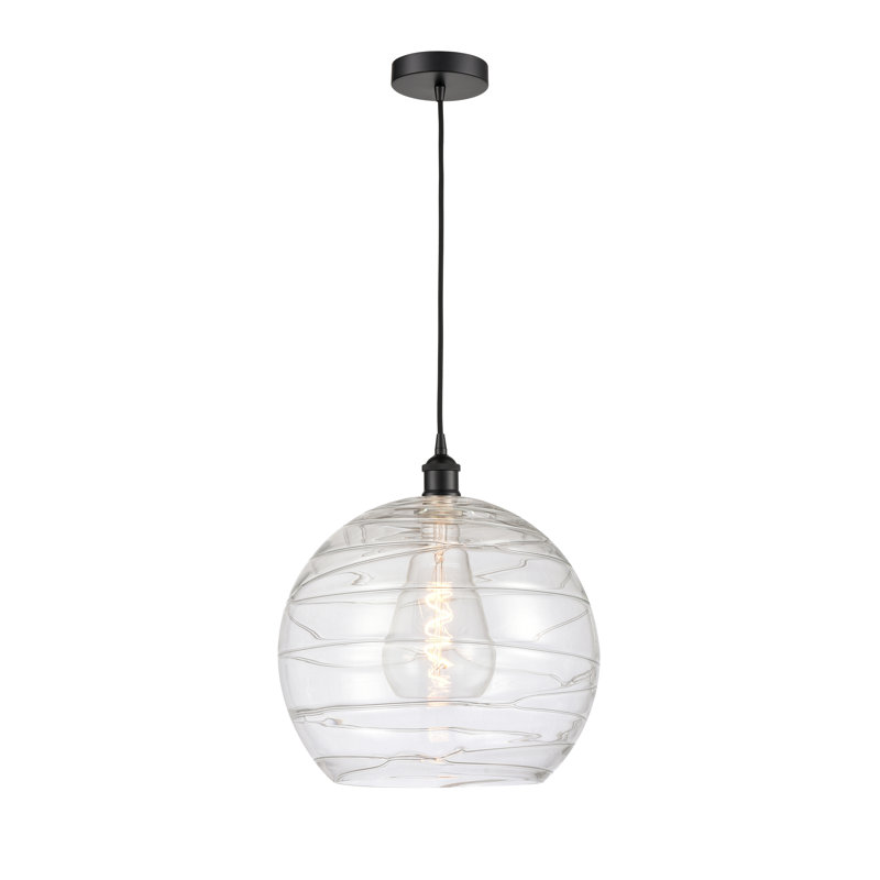 1 - Light Single Globle Pendant, 15.88" H x 13" W x 13" D, Black Antique Brass, Light Smoke