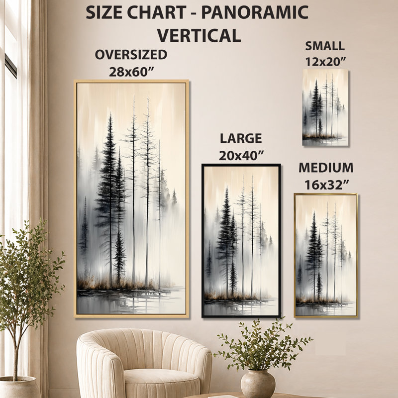 Beige gris Bodie I - impression sur toile de pin, art mural nature, H 32 po x l 24 po, Cadre flottant noir