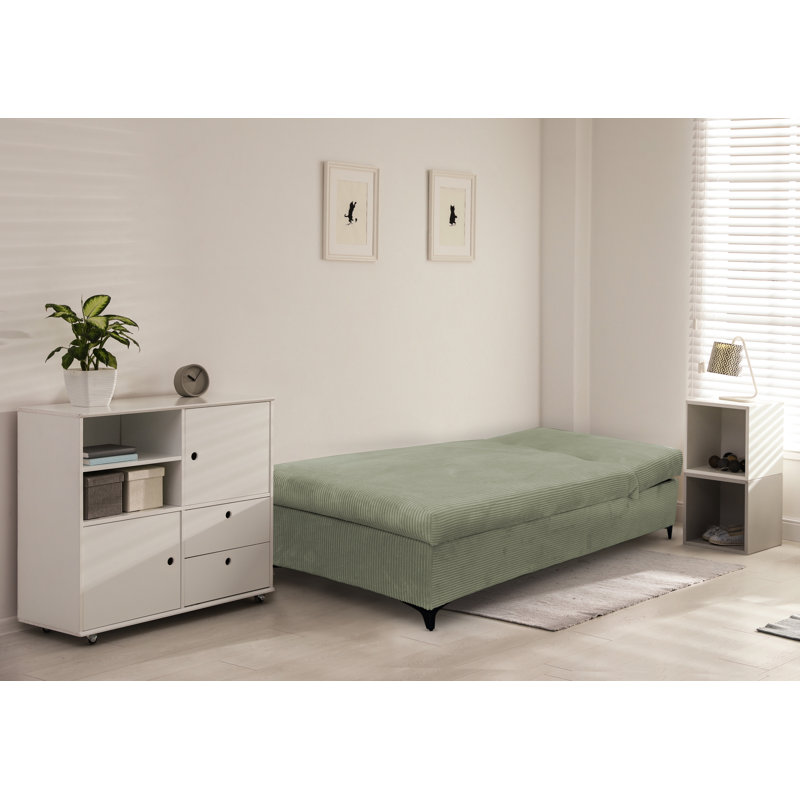 Obla Upholstered Chaise Lounge, Mint Green