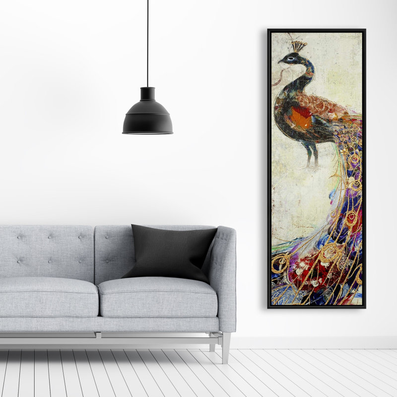 "Paon majestueux" sur toile, H 60 po x l 20 po