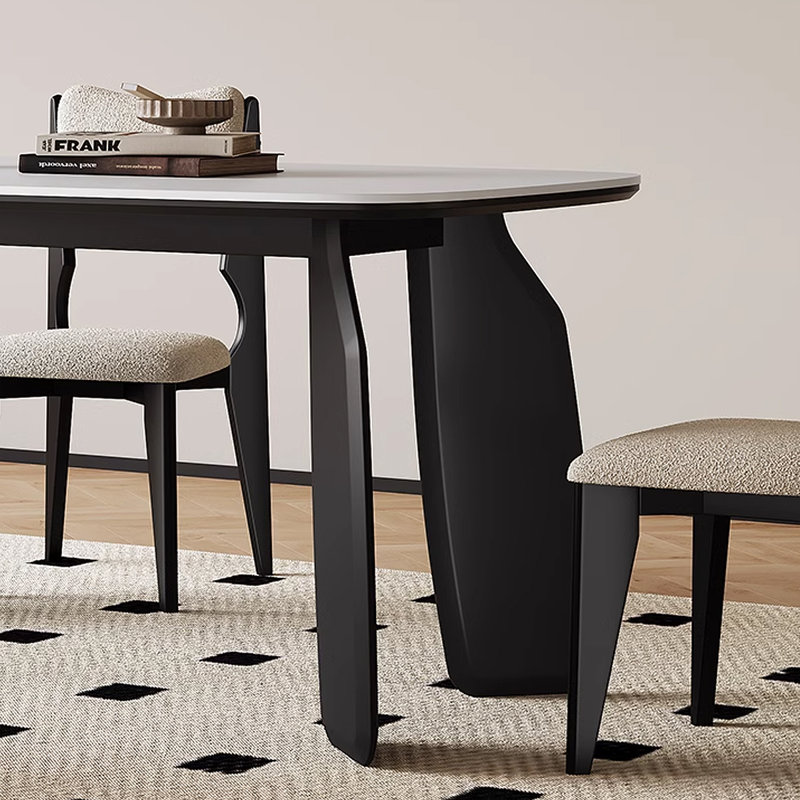 Table rectangulaire moderne en bois de chêne de style français, H 29,53 po x L 59,06 po x l 31,5 po