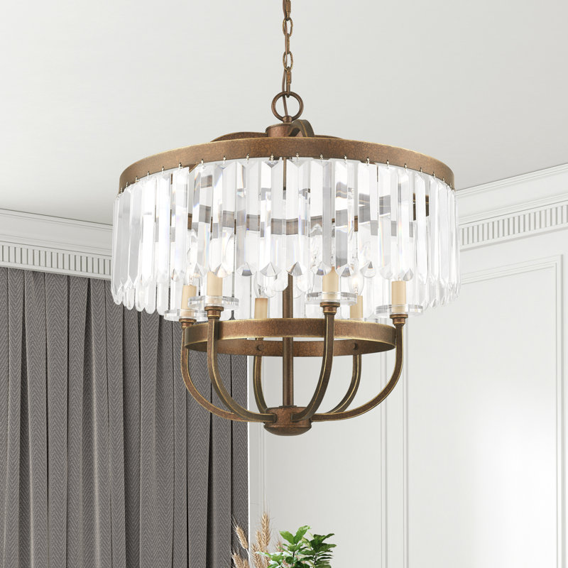 Lustre à 6 lumières Javeyon, Bronze Palacial