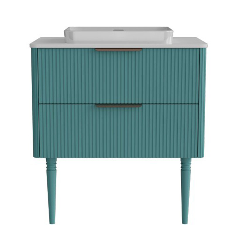Meuble-lavabo 30 po avec lavabo en céramique, Turquoise