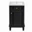 Meuble-lavabo de salle de bain avec lavabo en céramique, ensemble de meuble-lavabo simple autoportant avec porte à fermeture douce, tablette réglable, style français