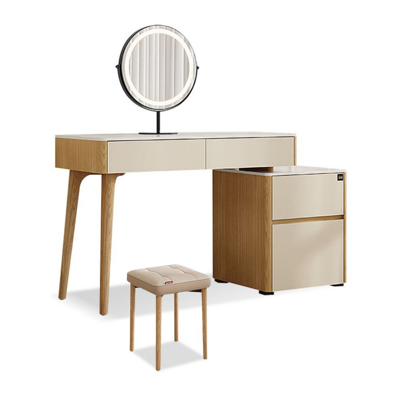 Makeup Vanity with Light mirror,4 drawers,Power Outlet