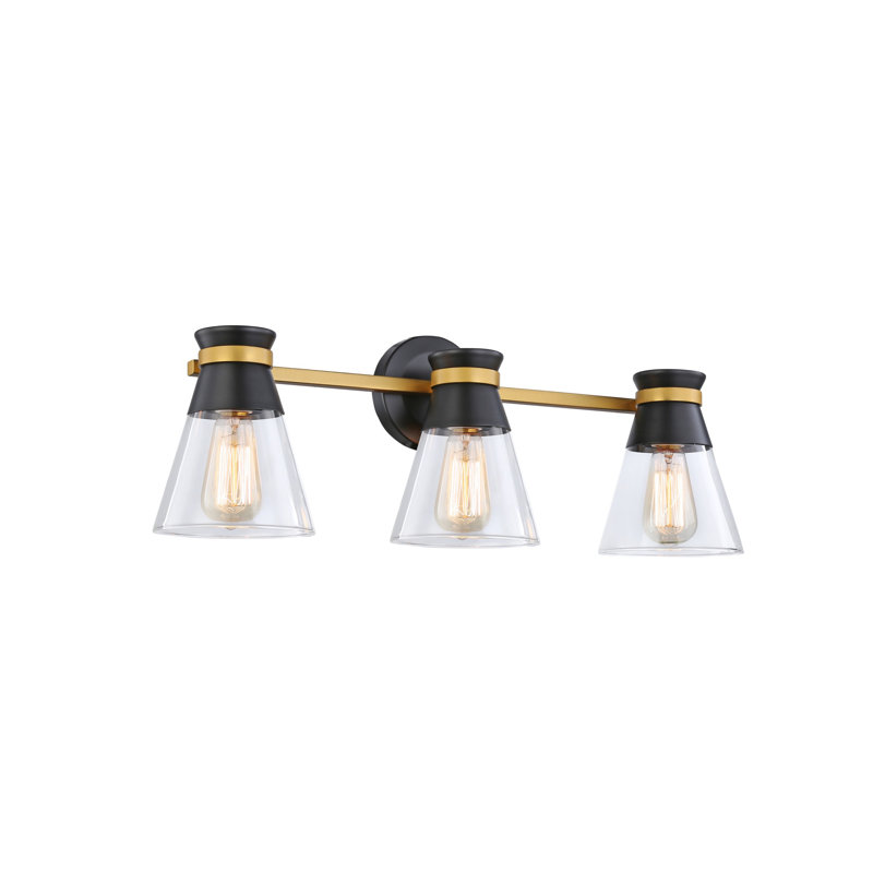Éclairage pour meuble-lavabo 3 lumières Kanata, Noir / laiton brossé