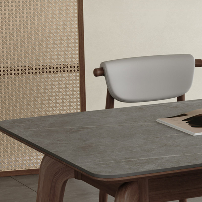Modern light luxury rectangular dining table set, 29.5"H x 70.8"L x 35.4"W