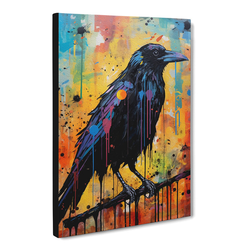 Crow Expressionism Art - No Frame Print, 76cm H x 50cm W x 3cm D